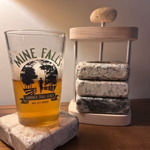 Sea stone Stackable coaster Set | Rustic Kitchen Decor